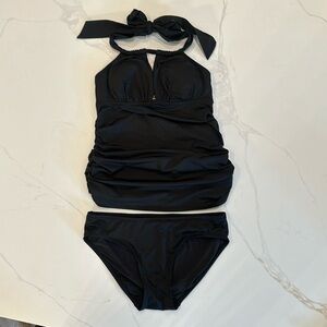 A Pea In The Pod Black Maternity Tankini, Size Medium, Excellent Condition!